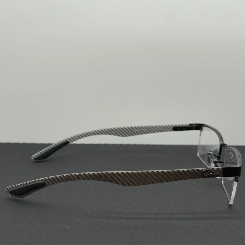 Ray Ban Rx Tech Series Eyeglasses RB8413 2504 Polished Carbon Fiber 54-17-145 - Picture 7 of 13